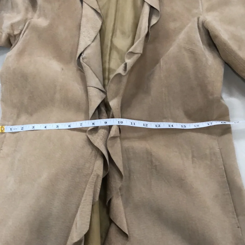 Boston proper size 12 camel color leather long coat - Picture 14 of 15